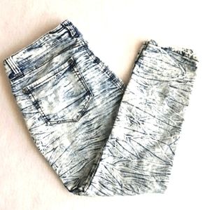 Mudd White Washed Denim Blue Jeans White Striped Effect Jeans 5 Pockets